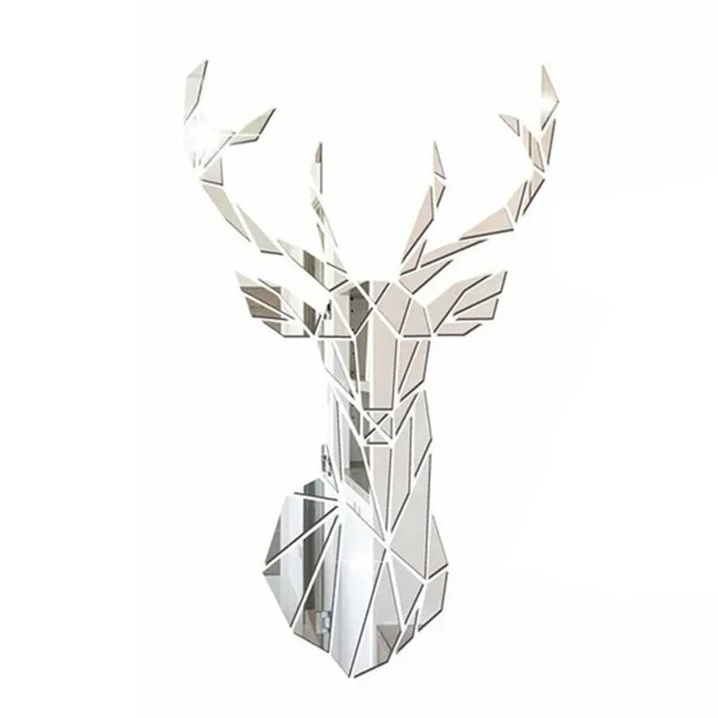 3D Mirror Wall Stickers Nordic Reindeer Style