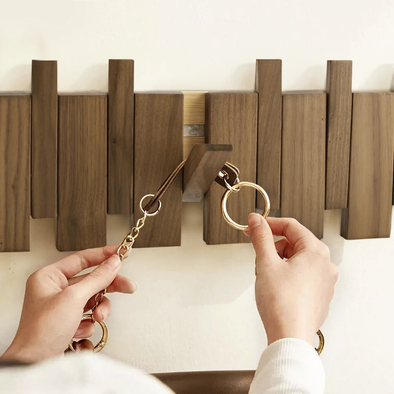 4/6 Hooks Wall Mounted Wood