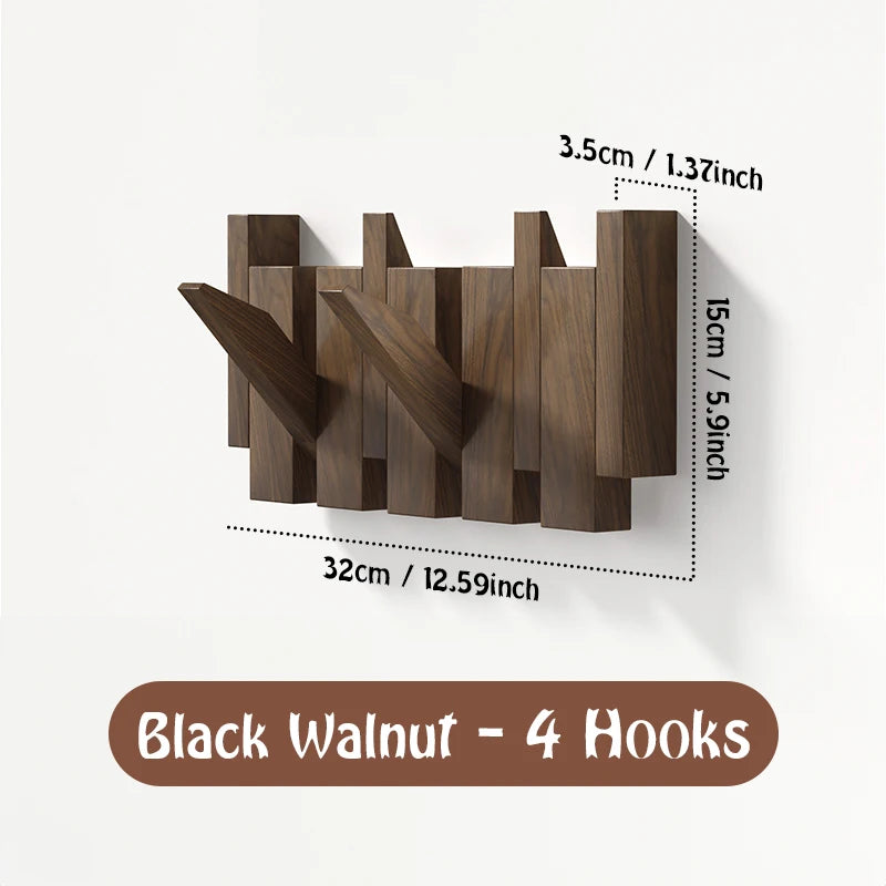 4/6 Hooks Wall Mounted Wood